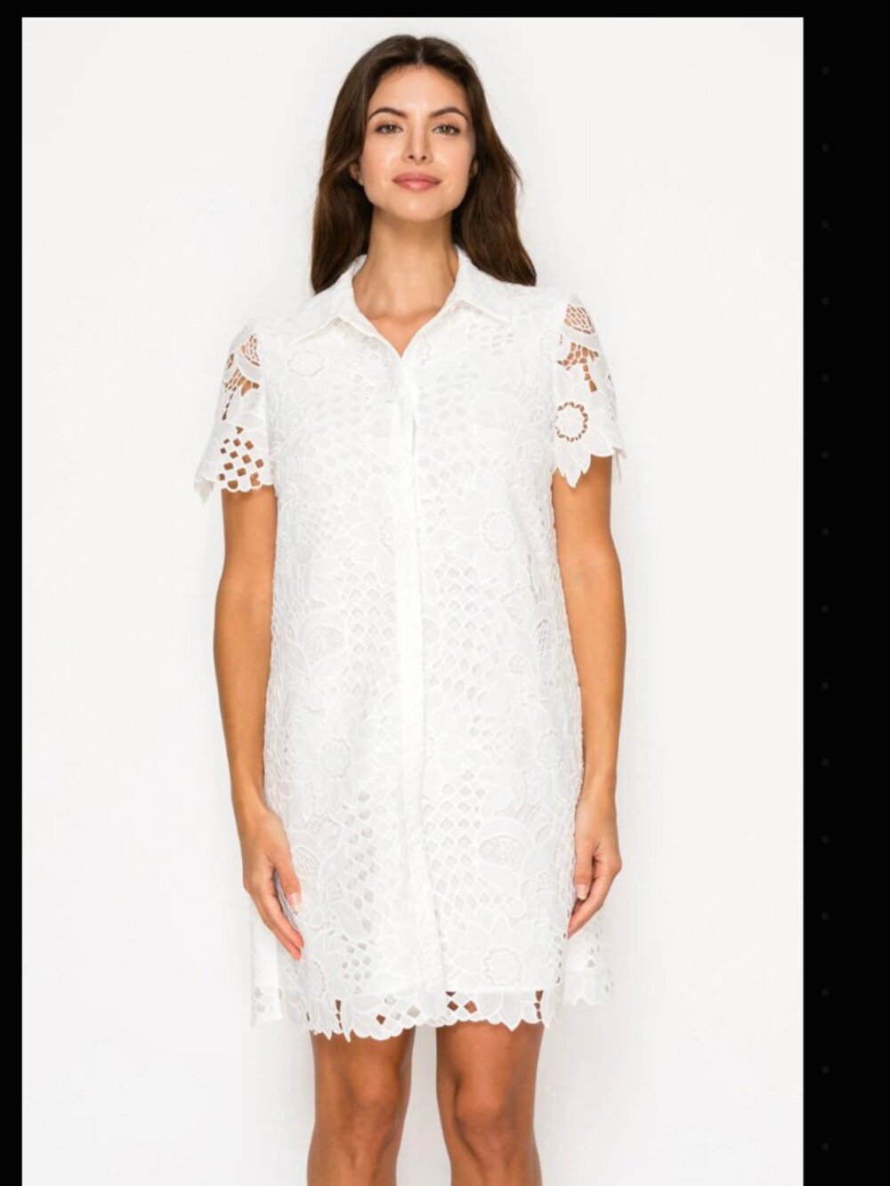 Ivory Afternoon Lace Shirt Dress